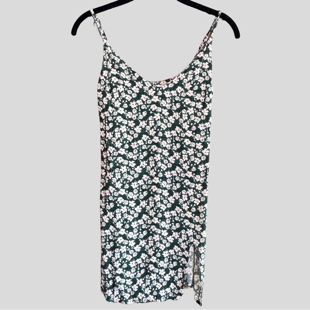 Reformation Marlowe Mini Dress in Green Floral Print